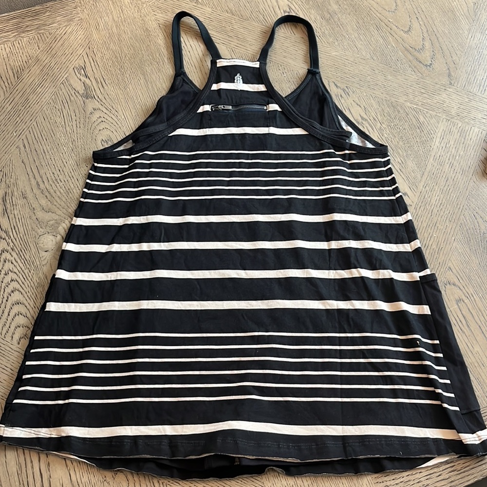 Free People Movement Hot Shot Mini Dress Black and Tan Stripes Small NWOT - Picture 10 of 11